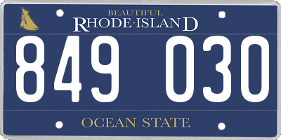 RI license plate 849030