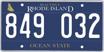 RI license plate 849032