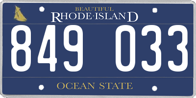 RI license plate 849033
