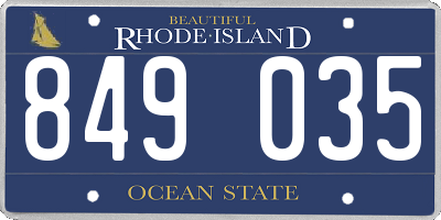RI license plate 849035