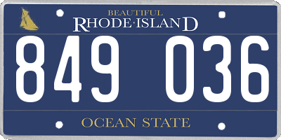 RI license plate 849036