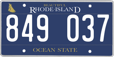 RI license plate 849037