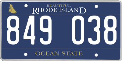 RI license plate 849038