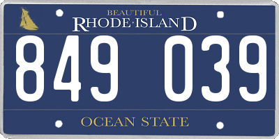RI license plate 849039