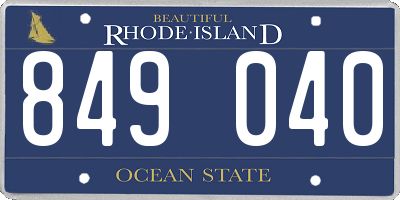 RI license plate 849040