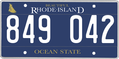 RI license plate 849042