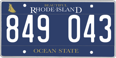 RI license plate 849043