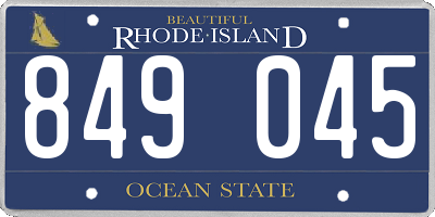 RI license plate 849045