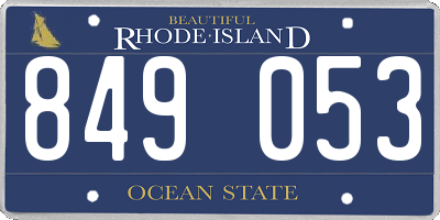 RI license plate 849053