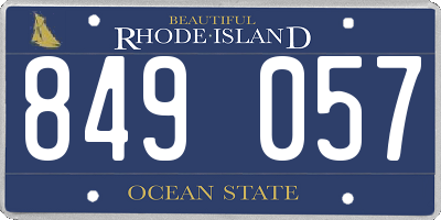 RI license plate 849057