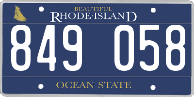RI license plate 849058