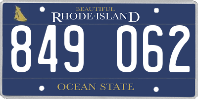 RI license plate 849062
