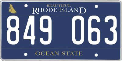 RI license plate 849063
