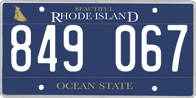 RI license plate 849067