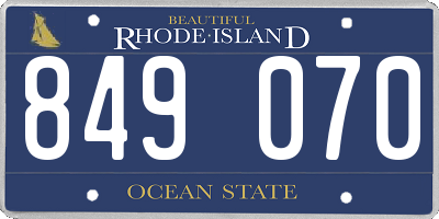 RI license plate 849070