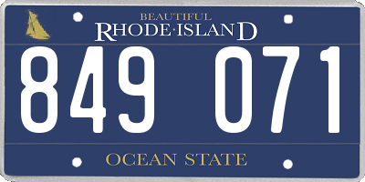 RI license plate 849071