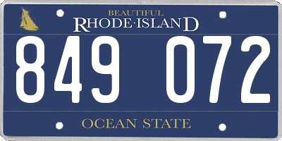 RI license plate 849072