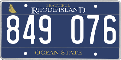 RI license plate 849076