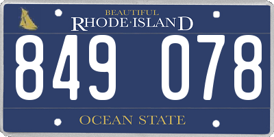 RI license plate 849078