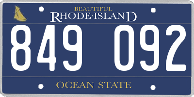 RI license plate 849092