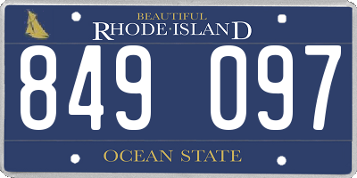 RI license plate 849097