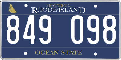 RI license plate 849098