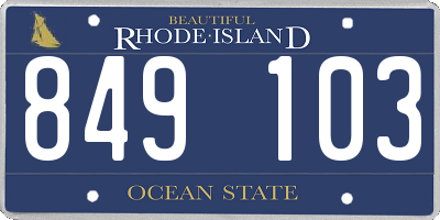 RI license plate 849103