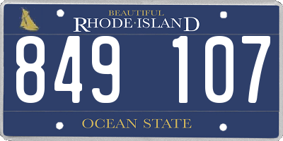 RI license plate 849107