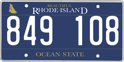 RI license plate 849108