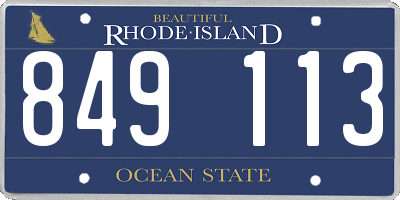 RI license plate 849113