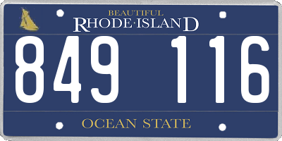 RI license plate 849116