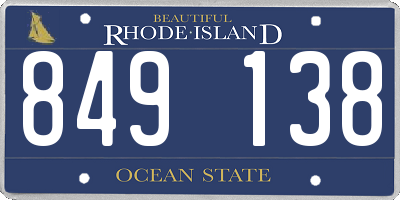 RI license plate 849138