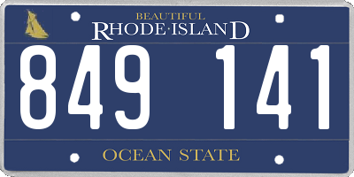 RI license plate 849141
