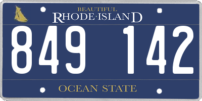 RI license plate 849142
