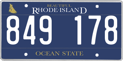 RI license plate 849178