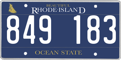RI license plate 849183