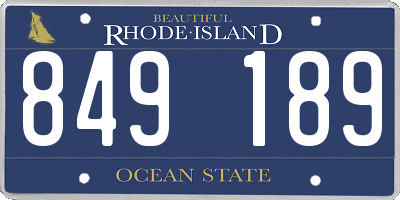 RI license plate 849189