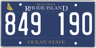 RI license plate 849190