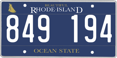 RI license plate 849194