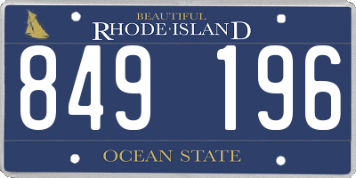 RI license plate 849196