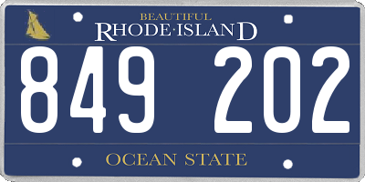 RI license plate 849202