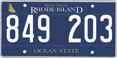 RI license plate 849203