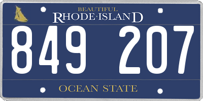 RI license plate 849207