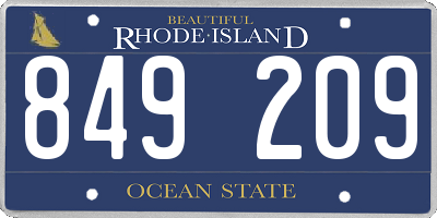 RI license plate 849209