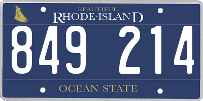 RI license plate 849214