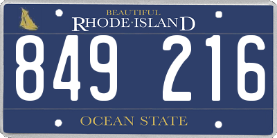 RI license plate 849216