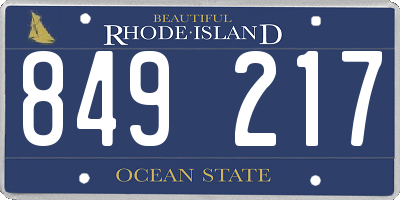 RI license plate 849217