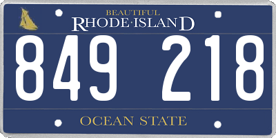 RI license plate 849218