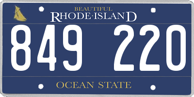 RI license plate 849220