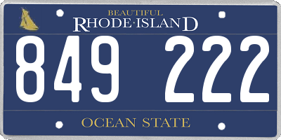 RI license plate 849222